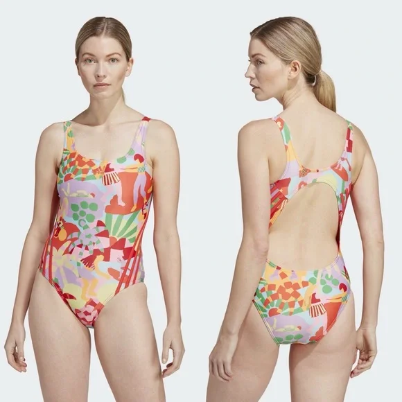 NWT Farm Rio Adidas One Piece Printed Swimsuit - Picture 3 of 7